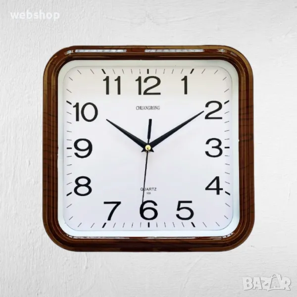 Елегантен квадратен винтидж Стенен Часовник  29x29 см, снимка 1