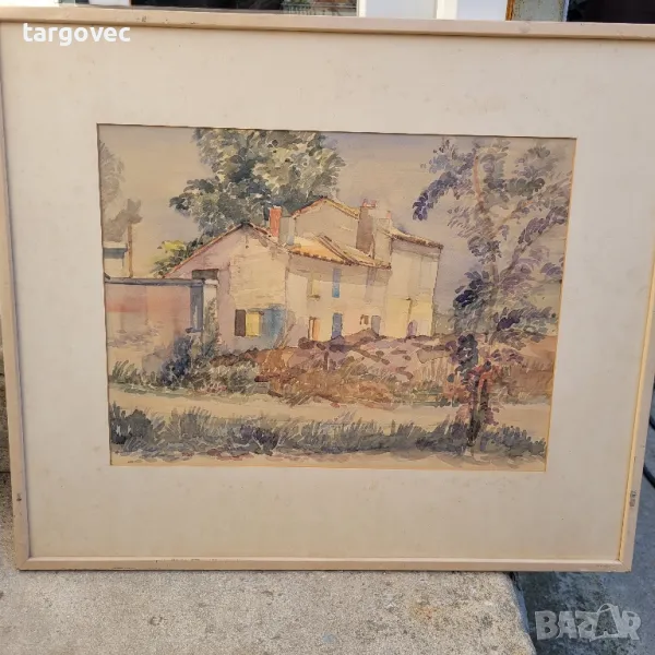 красив акварел размер 68 на 58 см, снимка 1