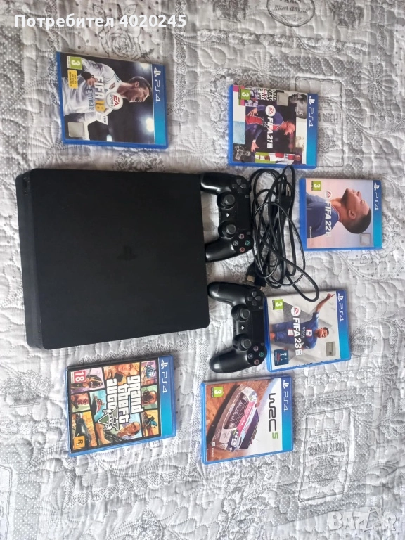 PS4 Slim 1TB 2 джойстика + игри, снимка 1