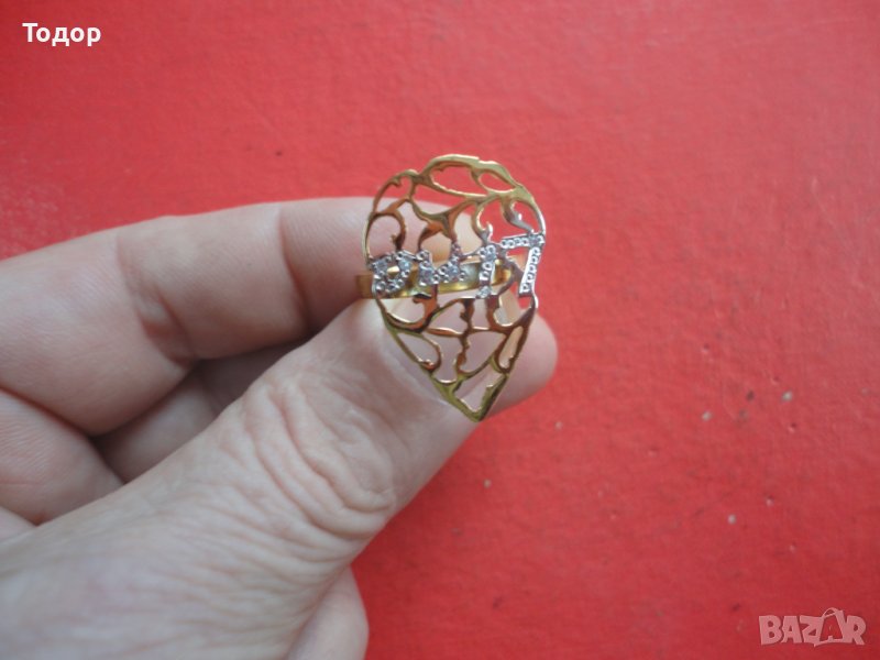 Страхотен позлатен пръстен Lina с камъни, снимка 1