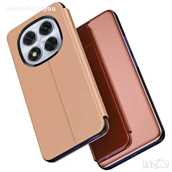 Огледален Калъф Clear View Тип Тефтер за Xiaomi Redmi Note 14 Pro 5G - Розов, снимка 1