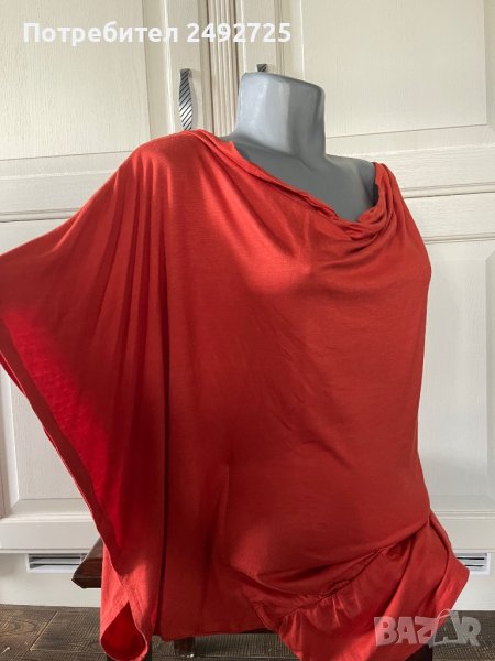 Туника асиметрична, оранжева, нова, снимка 1