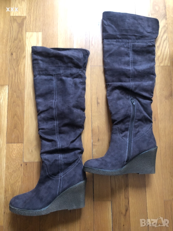 Дамски велурени чизми, снимка 1