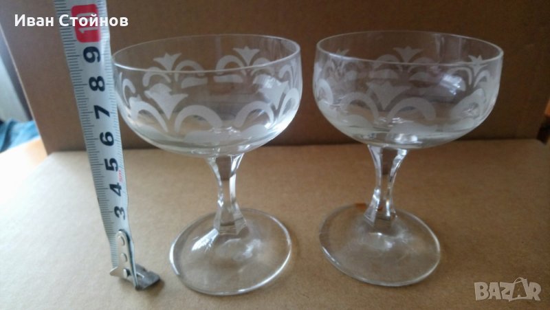 Стари стъклени чаши , снимка 1