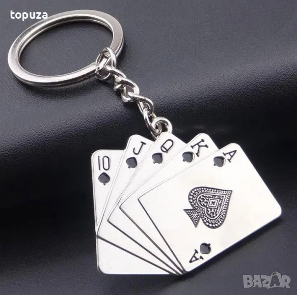 ключодържател покер карти хромиран, снимка 1