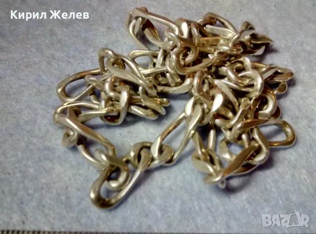 СТАР СРЕБЪРЕН ЛАНЕЦ СИНДЖИР КЮСТЕК СРЕБРО 925 КЛАСИЧЕСКА КАРТИЕ ПЛЕТКА с НУЖДА от ЗАКОПЧАЛКА 48257, снимка 5 - Колиета, медальони, синджири - 48480719