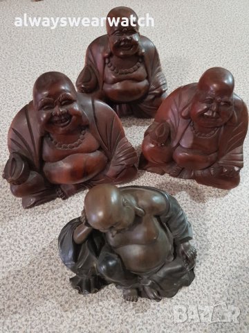 Дървени статуетки Буда / дърворезба / Статуетка - 4 бр., снимка 3 - Статуетки - 27963447