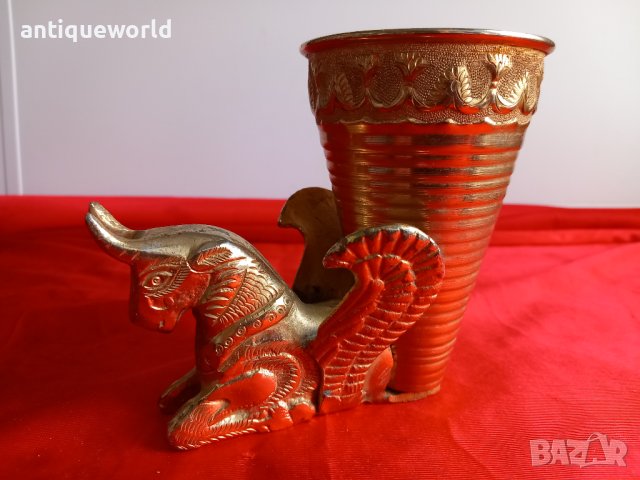 Стара ПЕРСИЙСКА Ритонна Чаша с Позлата , РИТОН