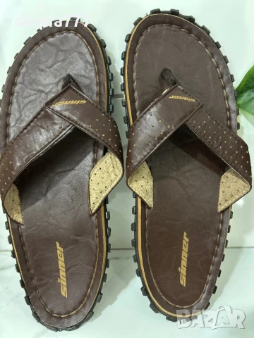 Нови олекотени кожени чехли / джапанки