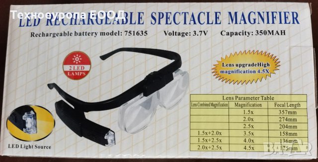Увеличителни очила +  2 LED LAMPS, снимка 1