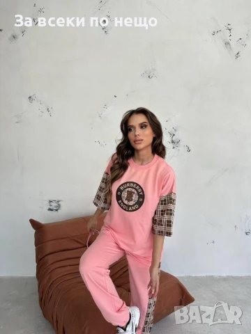 Burberry Дамски Памучен Спортен Комплект С Бродирано Лого🔝Дамски Спортен Екип Бърбъри Код A701, снимка 3 - Спортни екипи - 50826853