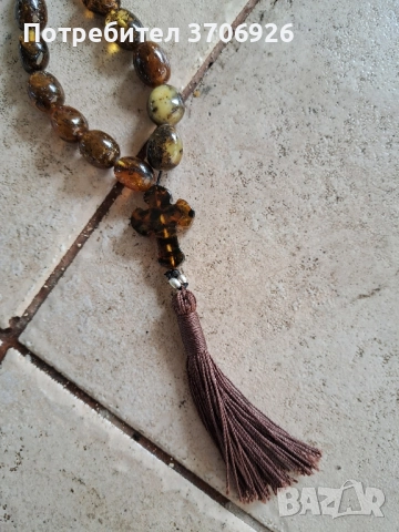 голяма кехлибарена броеница, снимка 4 - Антикварни и старинни предмети - 52769778