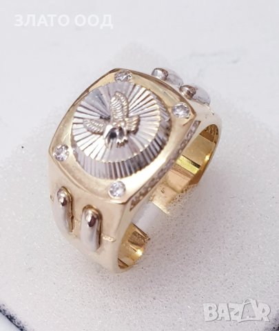 Златни плътни мъжки пръстени-14 К, снимка 8 - Пръстени - 38309178
