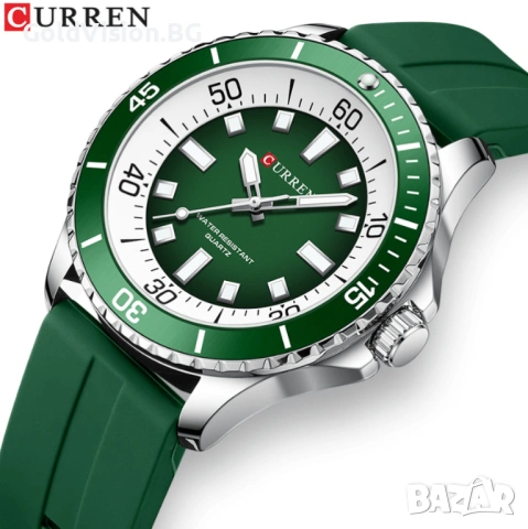 Мъжки часовник – CURREN 8448 – Green + ПОДАРЪК, снимка 2 - Мъжки - 53206647