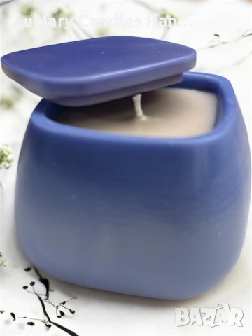 Свещ “ Синя тишина”, снимка 2 - Декорация за дома - 53224736