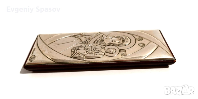 Италианска Сребърна Икона Дева Мария с детето Исус стояща или за закачване на стена., снимка 9 - Икони - 51950520