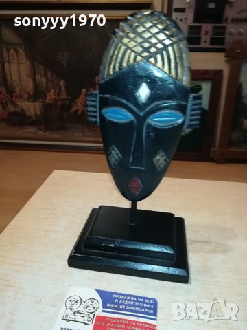 ДЪРВЕНА МАСКА НА СТОЙКА ОТ ФРАНЦИЯ 0312231002, снимка 7 - Антикварни и старинни предмети - 43249915