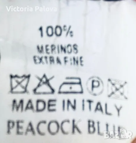 Рокля 100% фин меринос Италия PEACOCK BLUE, снимка 6 - Рокли - 47392990