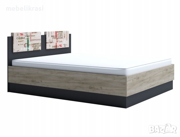 Спален комплект Мока с матрак 160/200 см, тапицирани възглавнички, огледала,плавно затваряне, антрац, снимка 7 - Спални и легла - 39798627