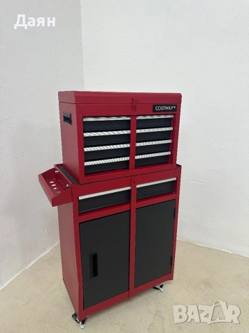 Шкаф за инструменти Costway с 5 чекмеджета, черно-червен, с голям капацитет, снимка 4 - Други инструменти - 53122718
