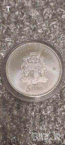 5 euro Malta 1oz silver, снимка 1 - Нумизматика и бонистика - 43172931