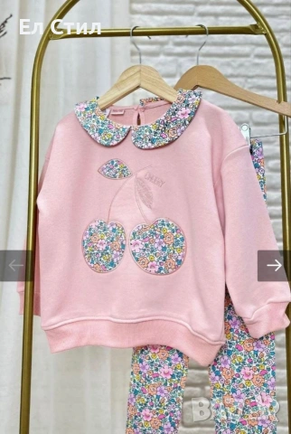 📌#Разкошен #комплект блузка с яка и черешки от 3-4 г до 7-8 г Цена 30 € Еконт, снимка 3 - Детски комплекти - 53487779