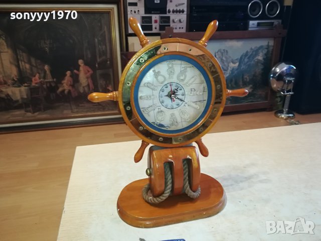 ДЪРВЕН КОРАБЕН РУЛ ЧАСОВНИК-33Х28Х13СМ M1712231013