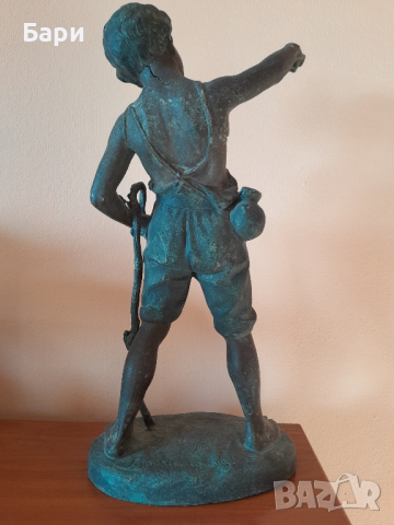Стара авторска бронзова фигура,статуетка, снимка 9 - Колекции - 44873008