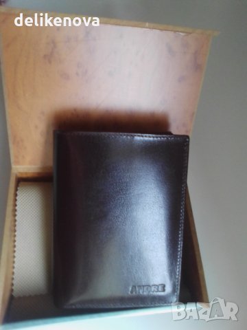 Andre. Италиански кожен портфейл с кутия, снимка 2 - Портфейли, портмонета - 33608674