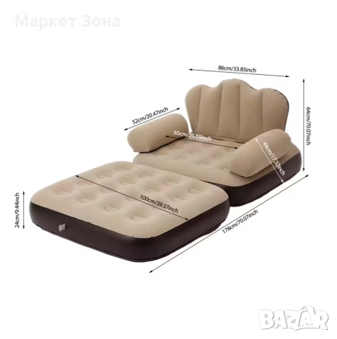5-в-1 Надуваем Диван – Комфорт Навсякъде!, снимка 2 - Дивани и мека мебел - 51810264