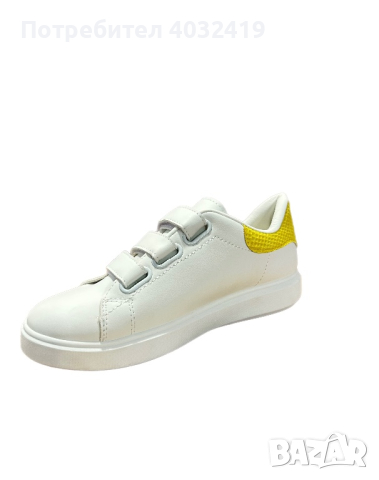 Дамски спортни обувки в бяло и жълто, снимка 3 - Маратонки - 44878754