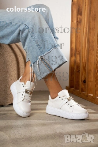 Равни кецове - бяла кожа - MLM900