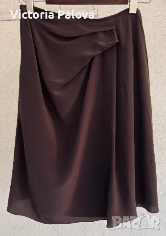 Супер красива модерна пола LAURA DONINI шоколадов цвят, снимка 2 - Поли - 48772895