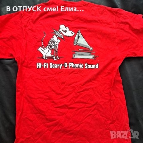 VTG Misfits Records Hi-Fi Scary-O-Phonic Sound Band Punk Red T-Shirt, снимка 5 - Тениски - 51473414