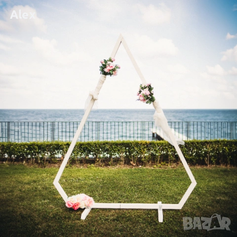 Дървени бохо сватбени арки под наем, снимка 8 - Други - 40272531