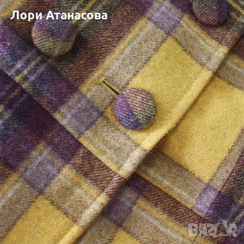 Шикозна семпла визия с вълнено дамско елегантно ;дкйф  Lee Cooper Check Wool Coat Ladies, снимка 3 - Сака - 28237061