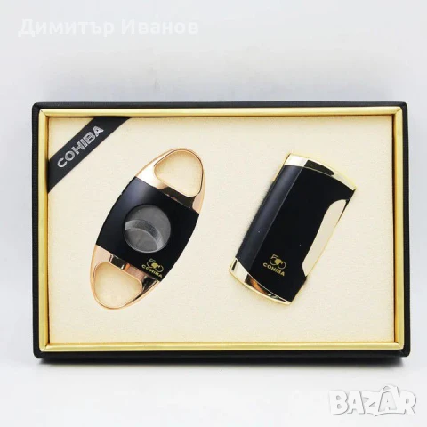 Cohiba подаръчен комплект от запалка с пънчър и ножица за пури 50 годишнина , снимка 3 - Запалки - 50998895