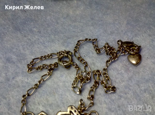 LOVE Стара РОМАНТИЧНА ПОСРЕБРЕНА ГРИВНА За ГЛЕЗЕН КАРТИЕ ПЛЕТКА от БЛАГОРОДНА СТОМАНА сЦИРКОНИ 26910, снимка 11 - Гривни - 50528694