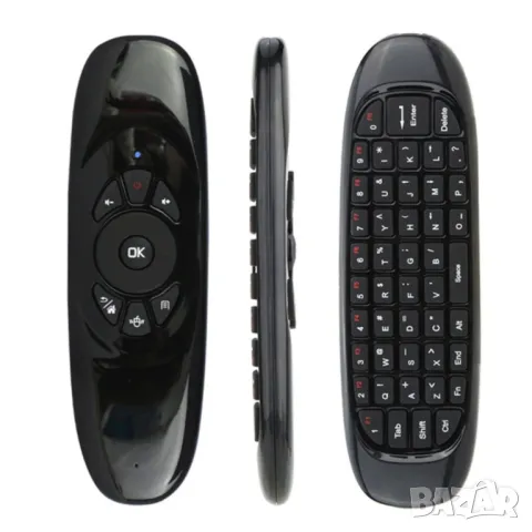 Дистанционно управление с безжична клавиатура за Smart TV, QWERTY, Air Mouse, 2,4 GHz, снимка 1
