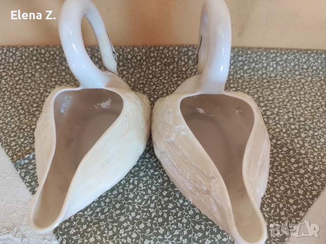 Ръчно изработени и рисувани лебеди кариери Belleek, снимка 4 - Декорация за дома - 53439269