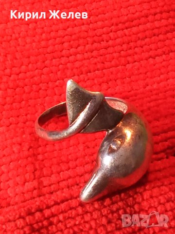 РЪЧНА АВТОРСКА ХУДОЖЕСТВЕНА БИЖУТЕРСКА МАЙСТОРСКА ИЗРАБОТКА МАРКОВО СРЕБРО 925 ПРЪСТЕН ДЕЛФИН 40636