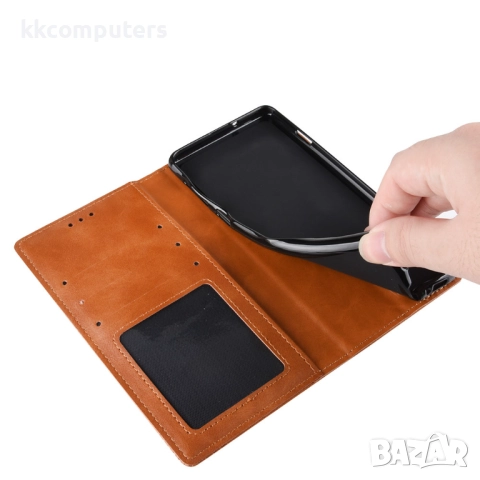 Oppo A5x 5G / 4G Retro Texture Wallet Калъф и Протектор, снимка 6 - Калъфи, кейсове - 52978318