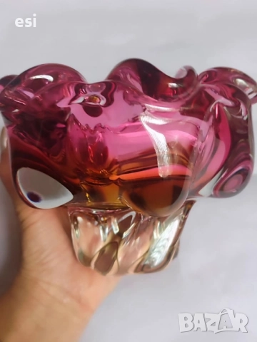 🩷 Стъклена купа Josef Hospodka за “Chribska Bohemia” , снимка 9 - Антикварни и старинни предмети - 52231972