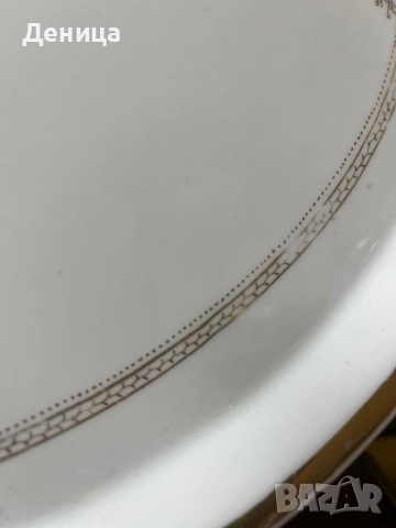 Елегантен овален поднос/  плато за сервиране Платото е с изящен златист кант , снимка 7 - Аксесоари за кухня - 52230780