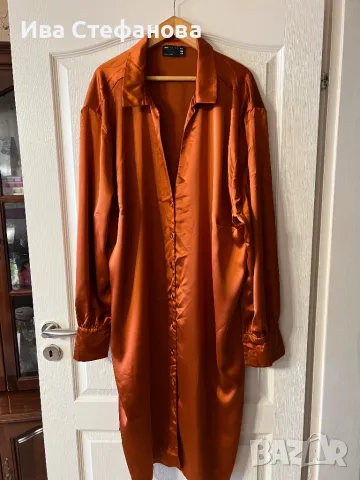 Разкошна елегантна ежедневна парти  рокля риза тежък качествен сатен сатенена ASOS 2 ХЛ 3 ХЛ , снимка 6 - Рокли - 48080969