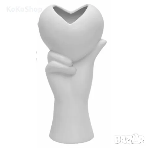 Ваза 12х12х26 см. Бяла керамична ваза