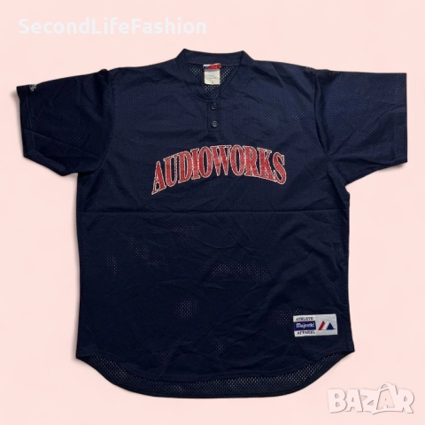 Винтидж тениска Majestic Mesh Jersey #29 2XL Произведено в САЩ Audioworks Athletic Рядка тениска