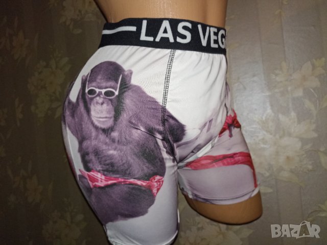 YMF-L-Забавен мъжки боксер с апликация и надпис-Las Vegas, снимка 4 - Бельо - 43770317
