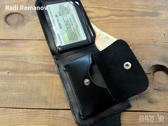 Ръчно изработен кожен портфейл , снимка 3 - Портфейли, портмонета - 48262123
