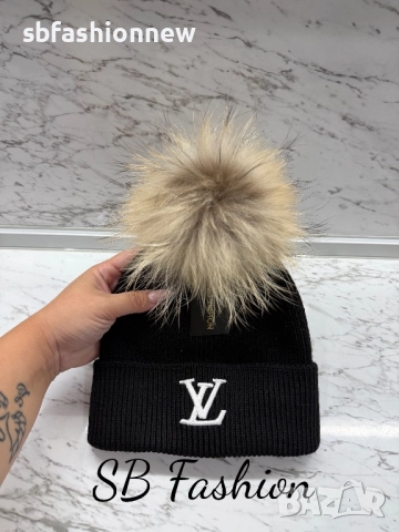Louis Vuitton шапка с пух или без, снимка 5 - Шапки - 52547919